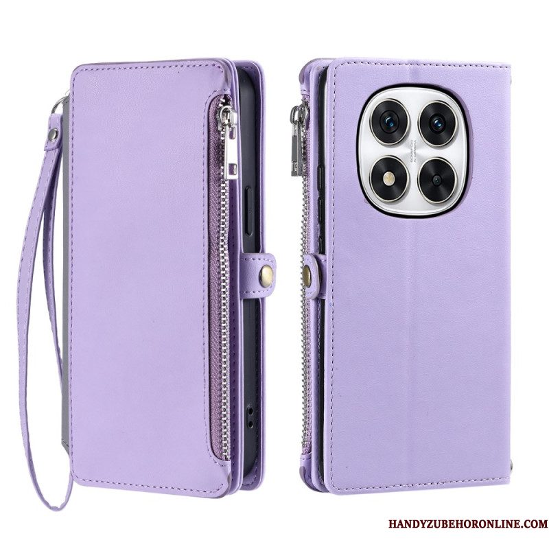 Flip Case Leren Xiaomi Redmi Note 14 Pro Plus 5g Portemonnee Met Bandje