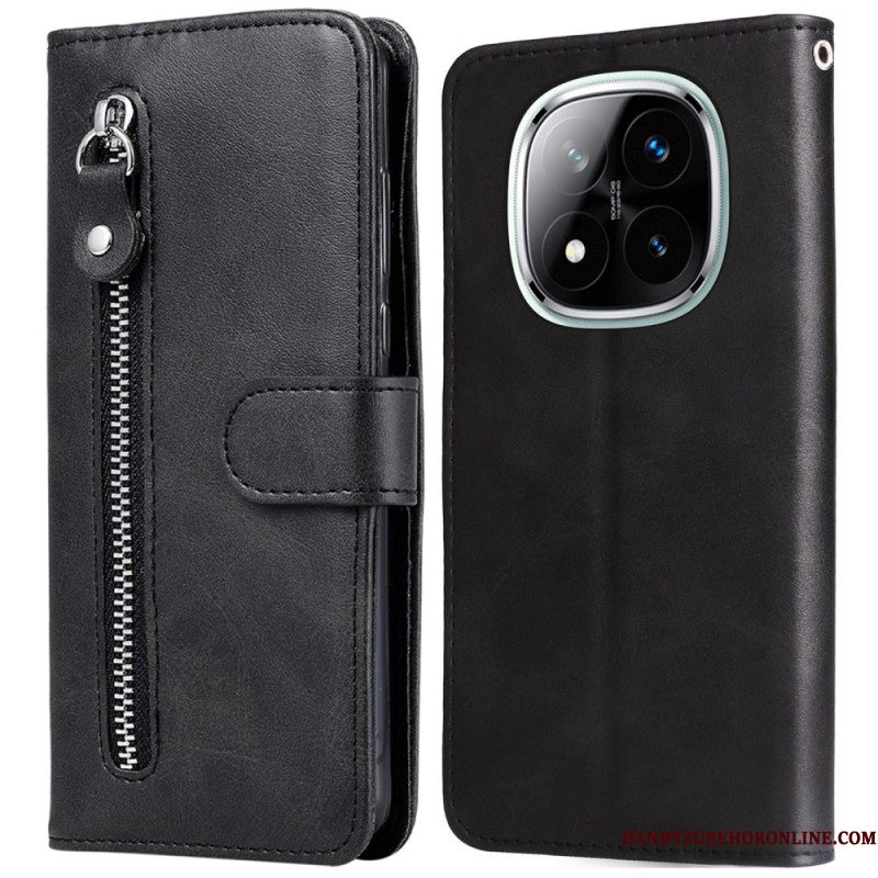 Flip Case Leren Xiaomi Redmi Note 14 Pro Plus 5g Vak Met Rits