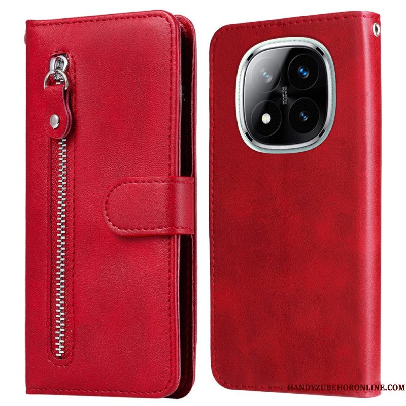 Flip Case Leren Xiaomi Redmi Note 14 Pro Plus 5g Vak Met Rits