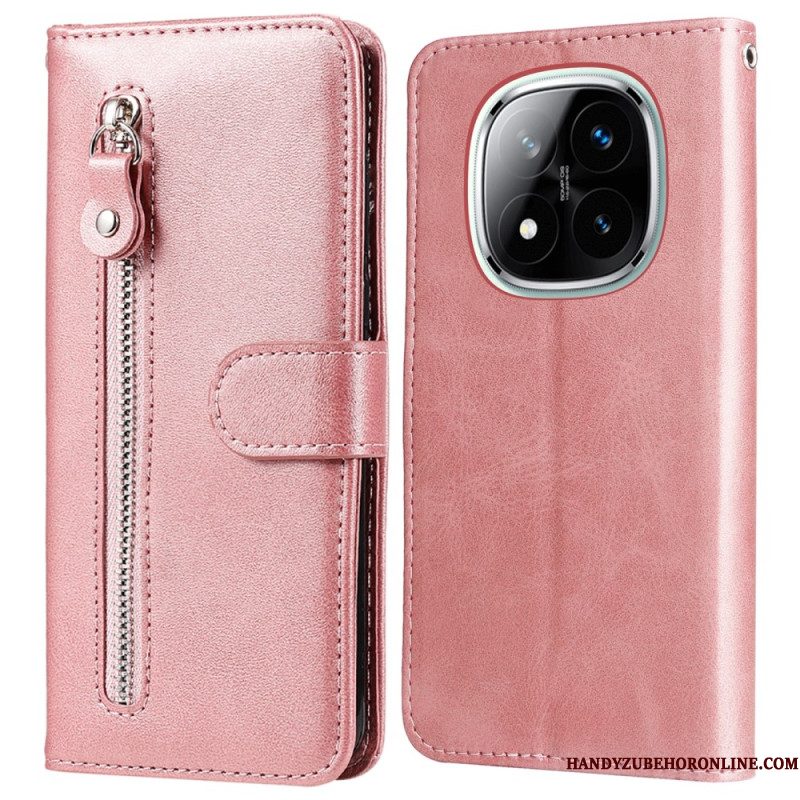 Flip Case Leren Xiaomi Redmi Note 14 Pro Plus 5g Vak Met Rits
