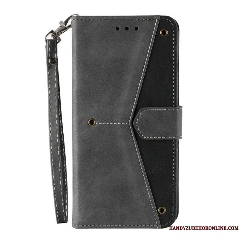 Flip Case Leren Xiaomi Redmi Note 15 Pro 5g Retro Design Met Bandje