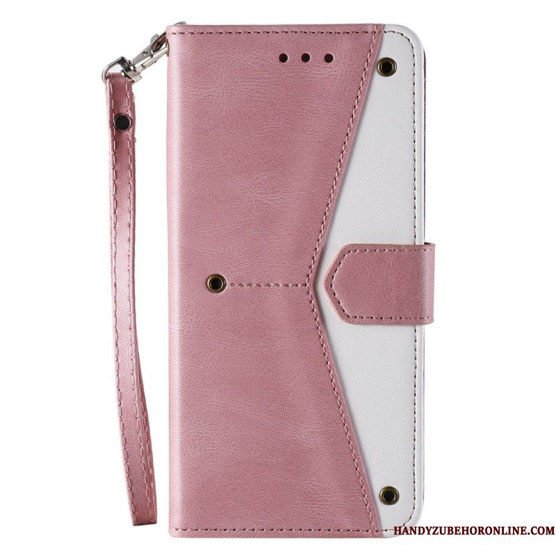 Flip Case Leren Xiaomi Redmi Note 15 Pro 5g Retro Design Met Bandje