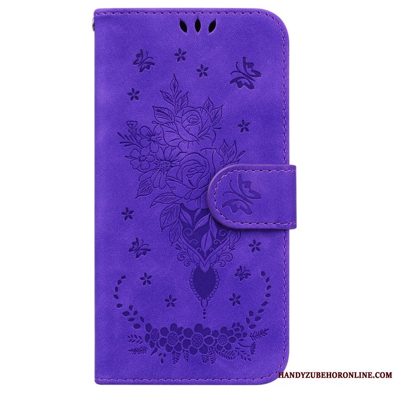 Flip Case Leren Xiaomi Redmi Note 15 Pro Plus 5g Vlinders En Rozen