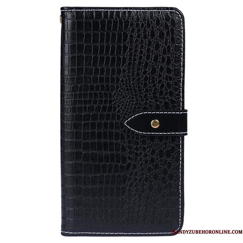 Flip Case Leren iPhone 17 Krokodillenstijl Idewei