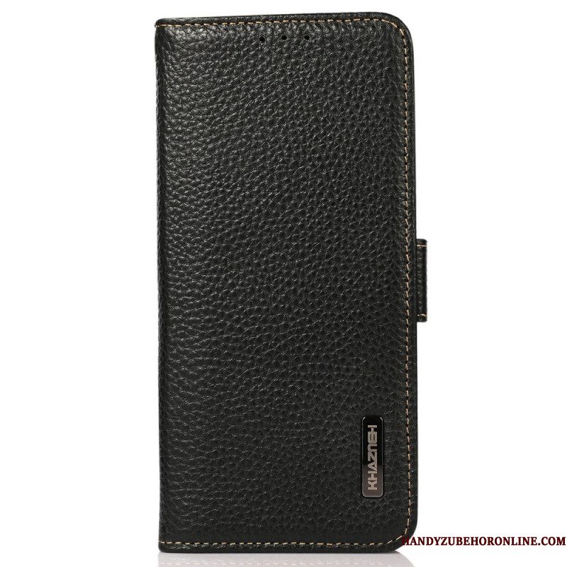 Flip Case Leren iPhone 17 Pro Khazneh Rfid-bescherming Van Getextureerd Leer