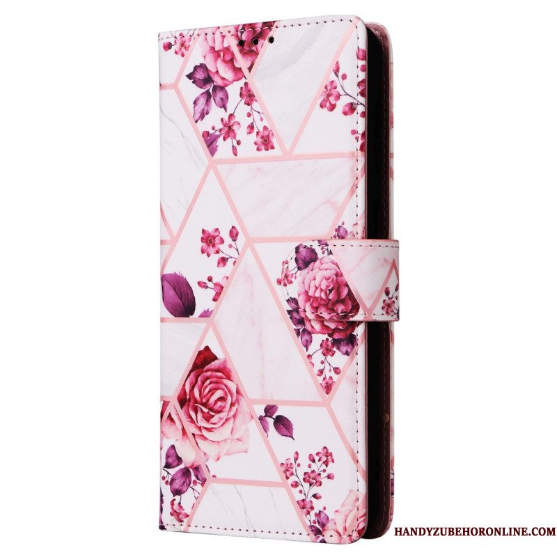 Folio-hoesje Samsung Galaxy A17 4g / 5g Telefoonhoesje Marmerontwerp Met Koord