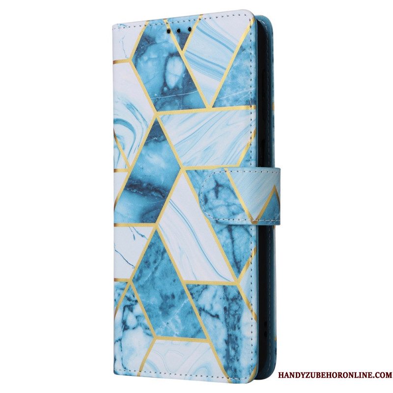 Folio-hoesje Samsung Galaxy A17 4g / 5g Telefoonhoesje Marmerontwerp Met Koord
