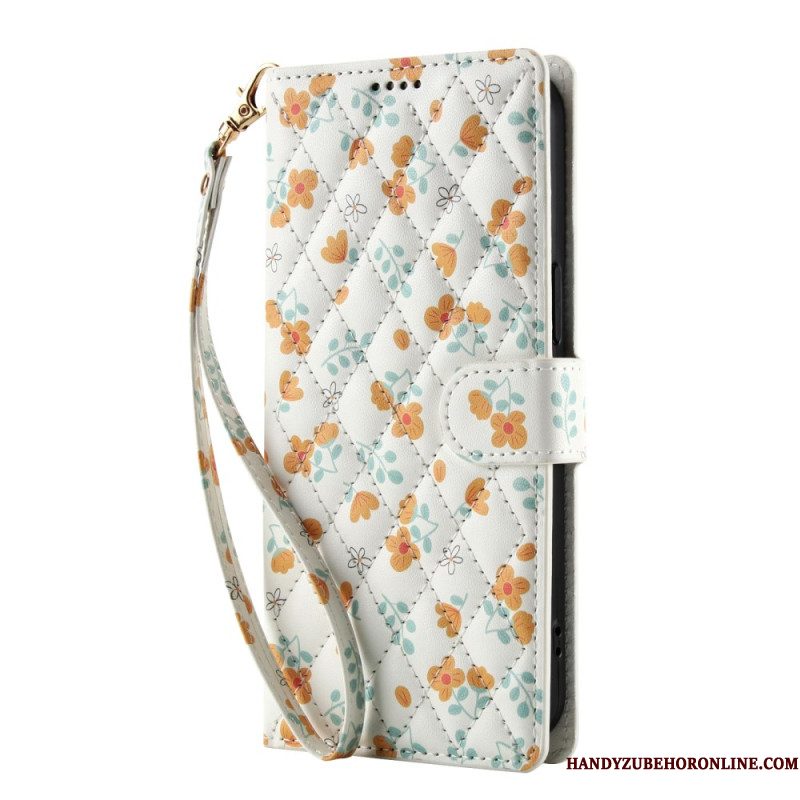 Folio-hoesje Samsung Galaxy A17 4g / 5g Telefoonhoesje Portemonnee Met Bloemenprint