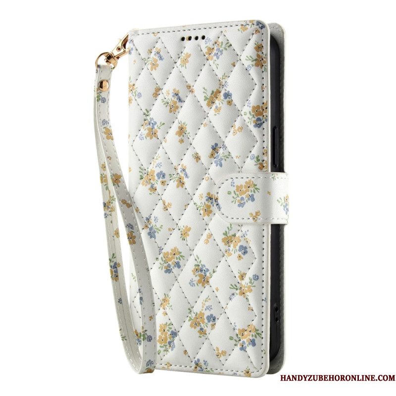 Folio-hoesje Samsung Galaxy A17 4g / 5g Telefoonhoesje Portemonnee Met Bloemenprint