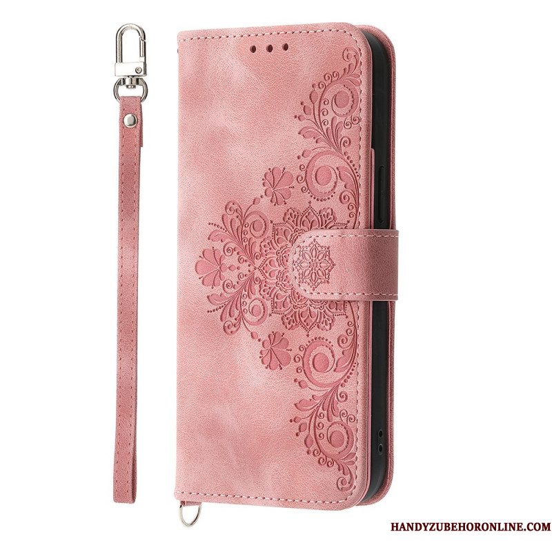 Folio-hoesje Samsung Galaxy A17 4g / 5g Telefoonhoesje Portemonnee Met Kant En Suède-effect