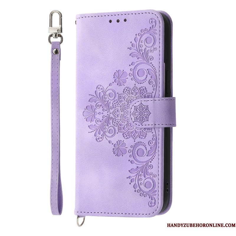 Folio-hoesje Samsung Galaxy A17 4g / 5g Telefoonhoesje Portemonnee Met Kant En Suède-effect