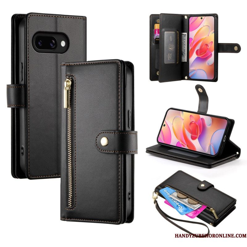 Folio-hoesje Samsung Galaxy A17 4g / 5g Telefoonhoesje Portemonnee Met Ritsvak En Riempjes