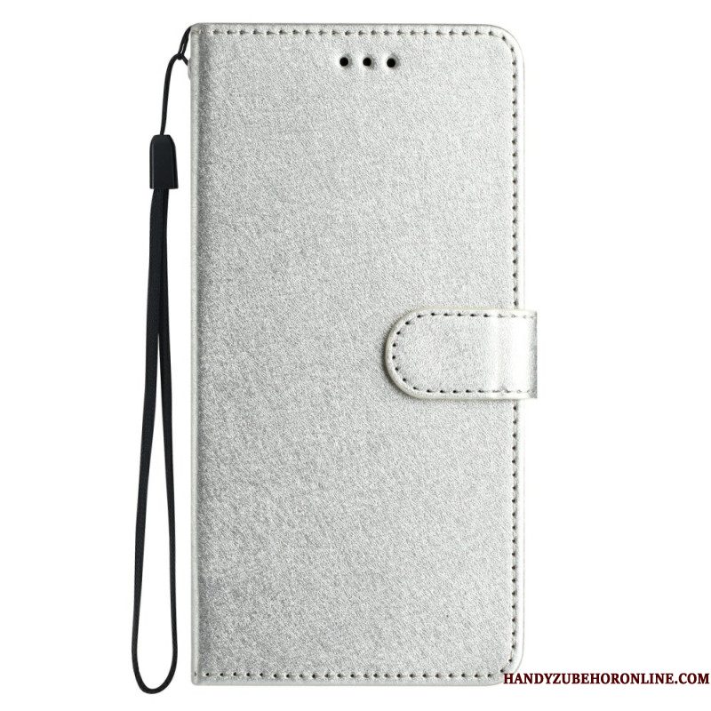 Folio-hoesje Samsung Galaxy A17 4g / 5g Telefoonhoesje Zijdetextuur