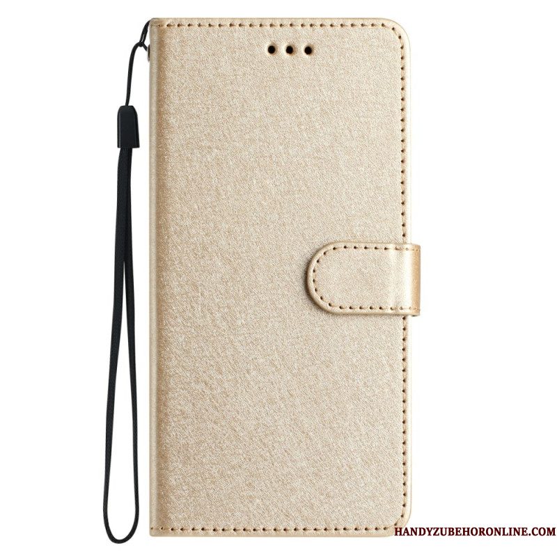 Folio-hoesje Samsung Galaxy A17 4g / 5g Telefoonhoesje Zijdetextuur