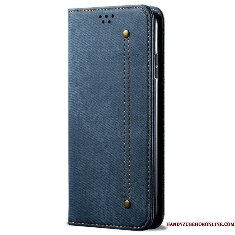 Folio-hoesje Samsung Galaxy S25 5g Edge Denimstof