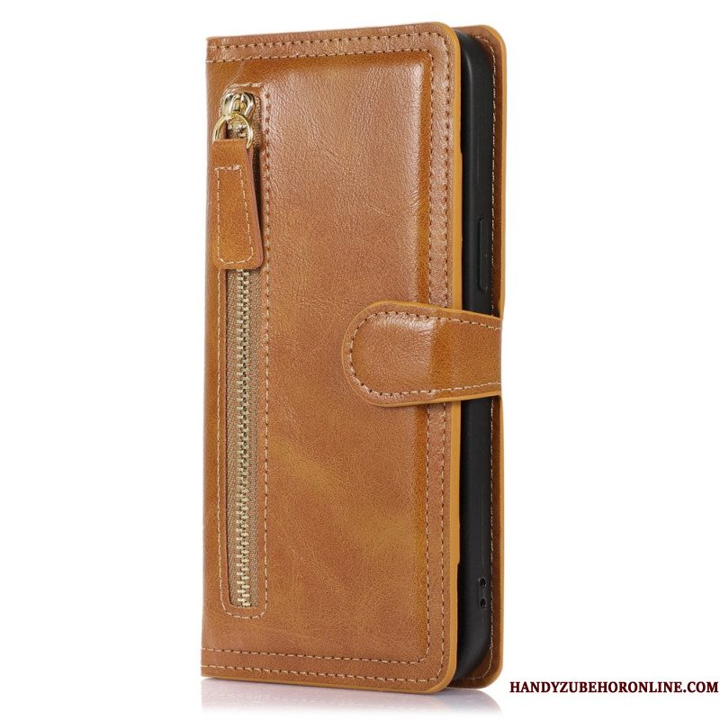 Folio-hoesje Samsung Galaxy S25 5g Edge Ritssluiting En Kaarthouder
