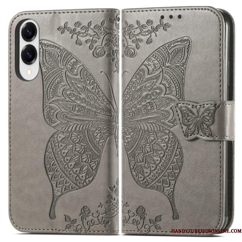 Folio-hoesje Samsung Galaxy S25 5g Edge Telefoonhoesje Barok Vlinder Met Polsbandje