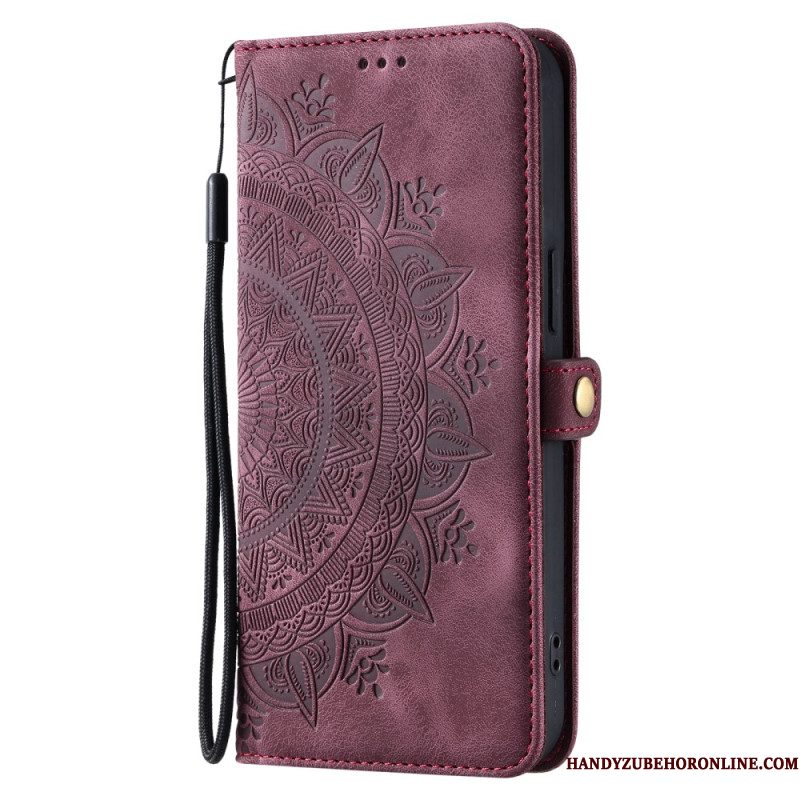 Folio-hoesje Samsung Galaxy S25 5g Edge Telefoonhoesje Mandala Suède-effect