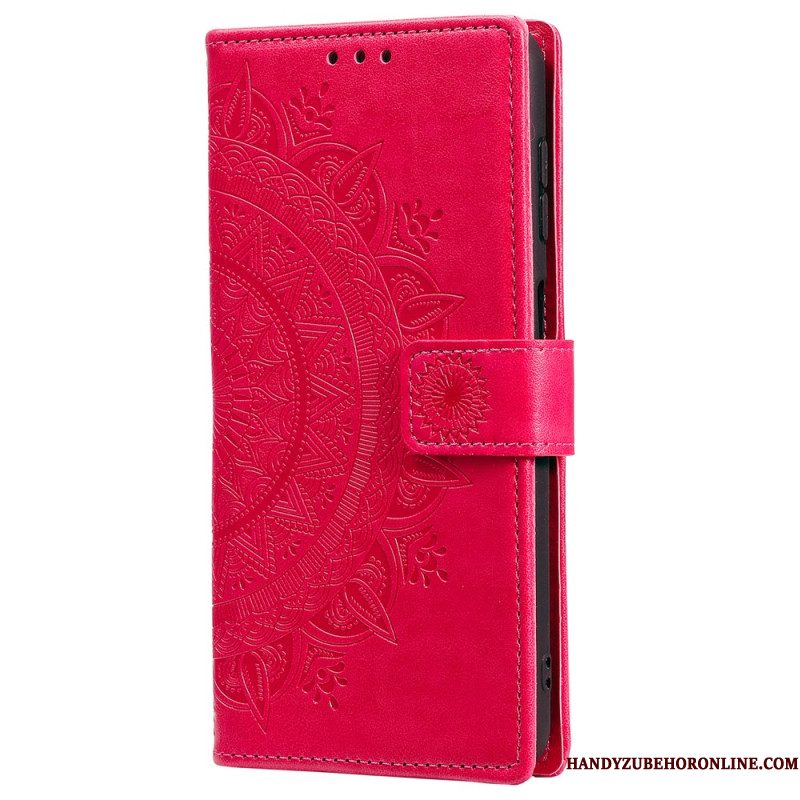Folio-hoesje Samsung Galaxy S25 5g Portemonnee Met Mandala Zon En Koord