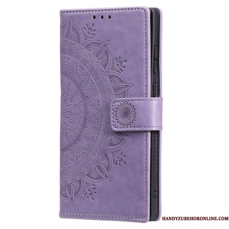 Folio-hoesje Samsung Galaxy S25 5g Portemonnee Met Mandala Zon En Koord