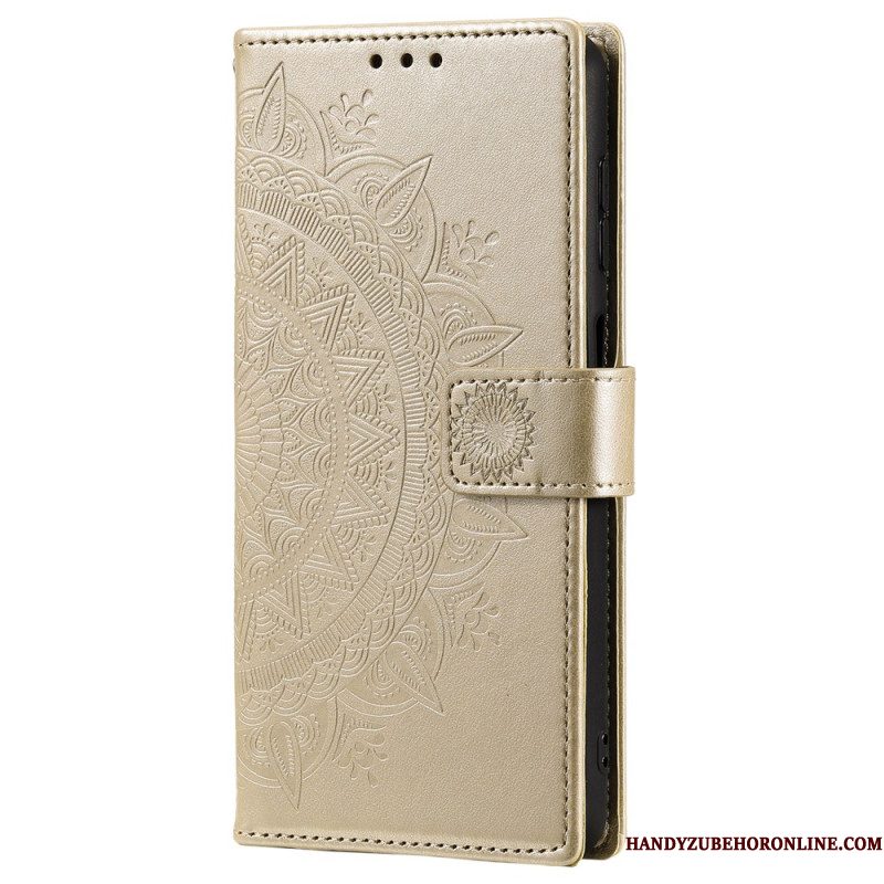Folio-hoesje Samsung Galaxy S25 5g Portemonnee Met Mandala Zon En Koord