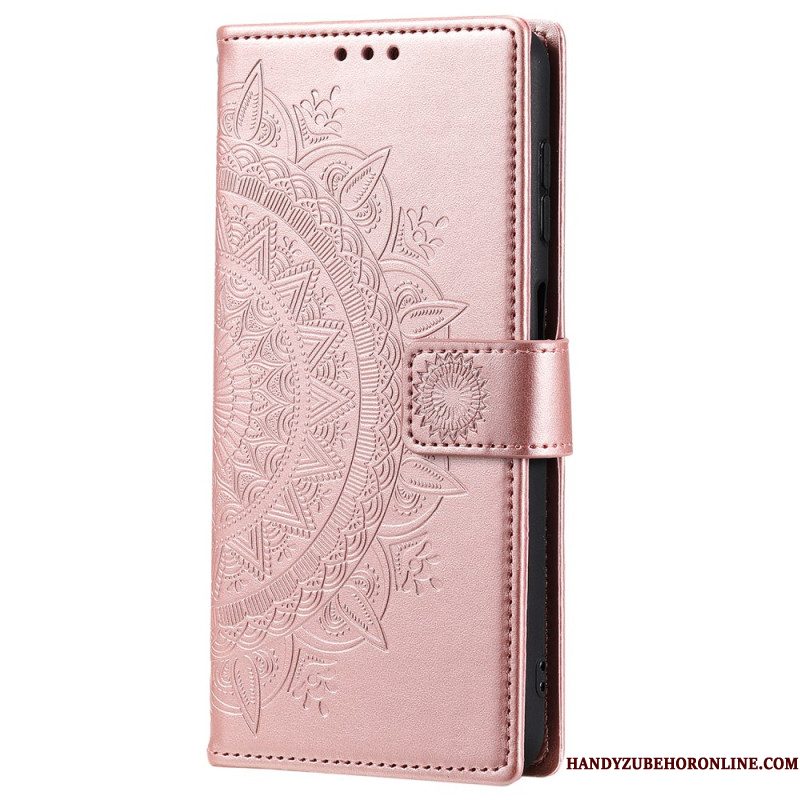 Folio-hoesje Samsung Galaxy S25 5g Portemonnee Met Mandala Zon En Koord