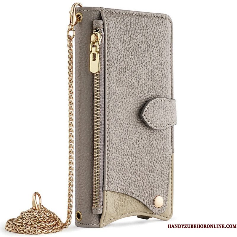 Folio-hoesje Samsung Galaxy S25 5g Spiegel En Ketting