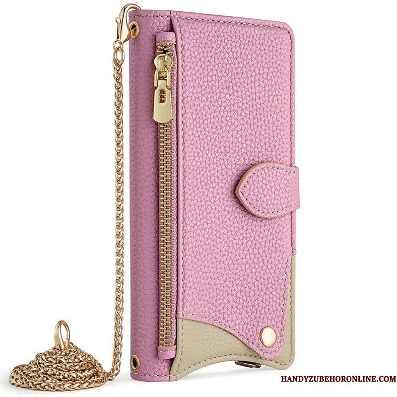 Folio-hoesje Samsung Galaxy S25 5g Spiegel En Ketting