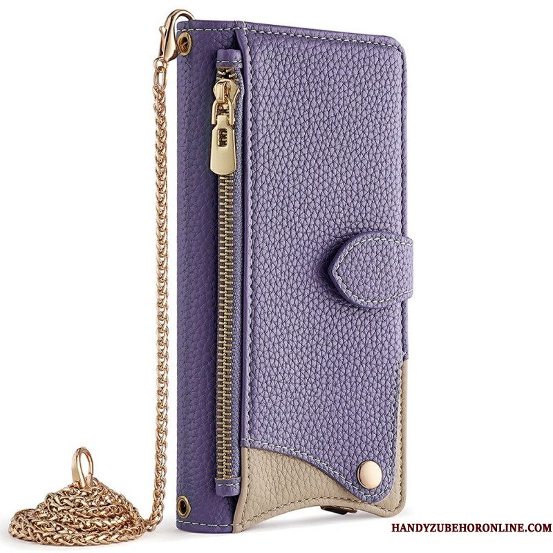 Folio-hoesje Samsung Galaxy S25 5g Spiegel En Ketting
