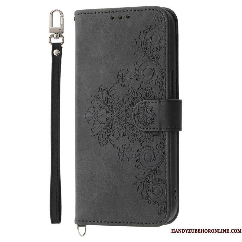 Folio-hoesje Samsung Galaxy S25 5g Telefoonhoesje Bandje Met Kantdesign