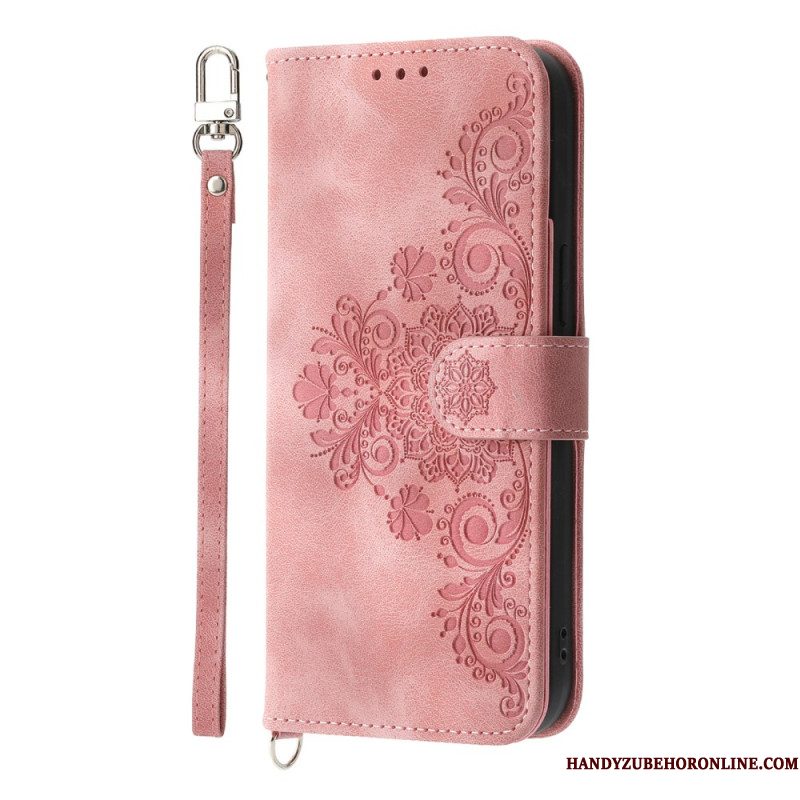 Folio-hoesje Samsung Galaxy S25 5g Telefoonhoesje Bandje Met Kantdesign