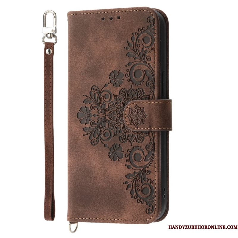 Folio-hoesje Samsung Galaxy S25 5g Telefoonhoesje Bandje Met Kantdesign