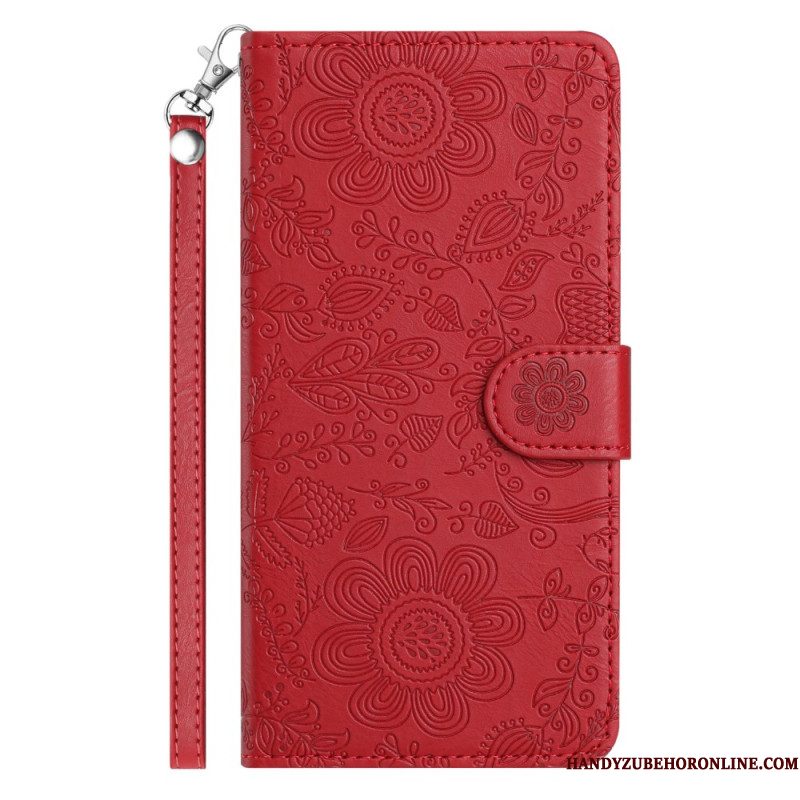 Folio-hoesje Samsung Galaxy S25 5g Telefoonhoesje Bloemenprint