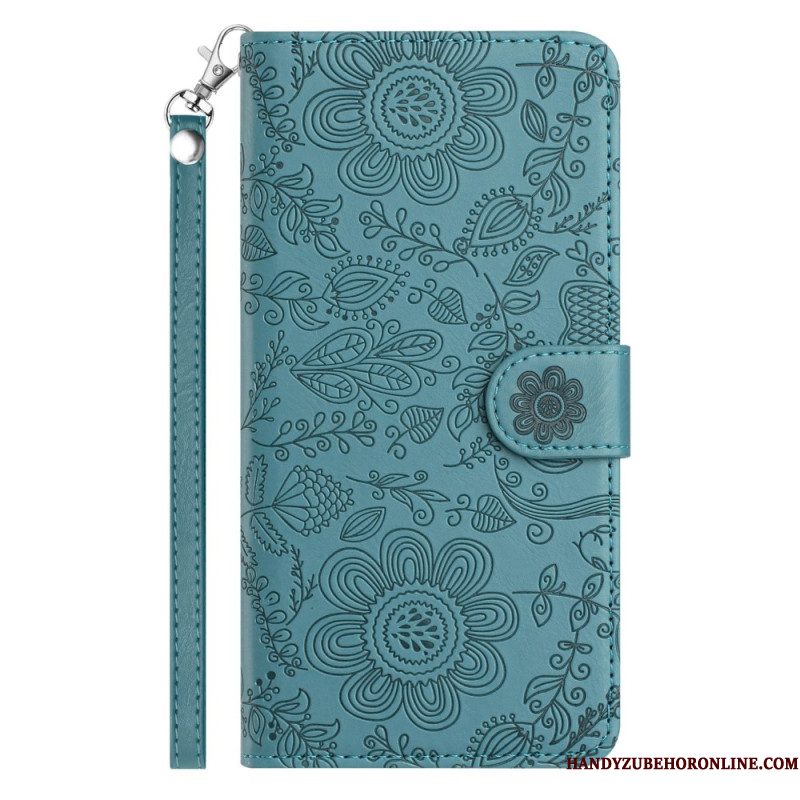 Folio-hoesje Samsung Galaxy S25 5g Telefoonhoesje Bloemenprint