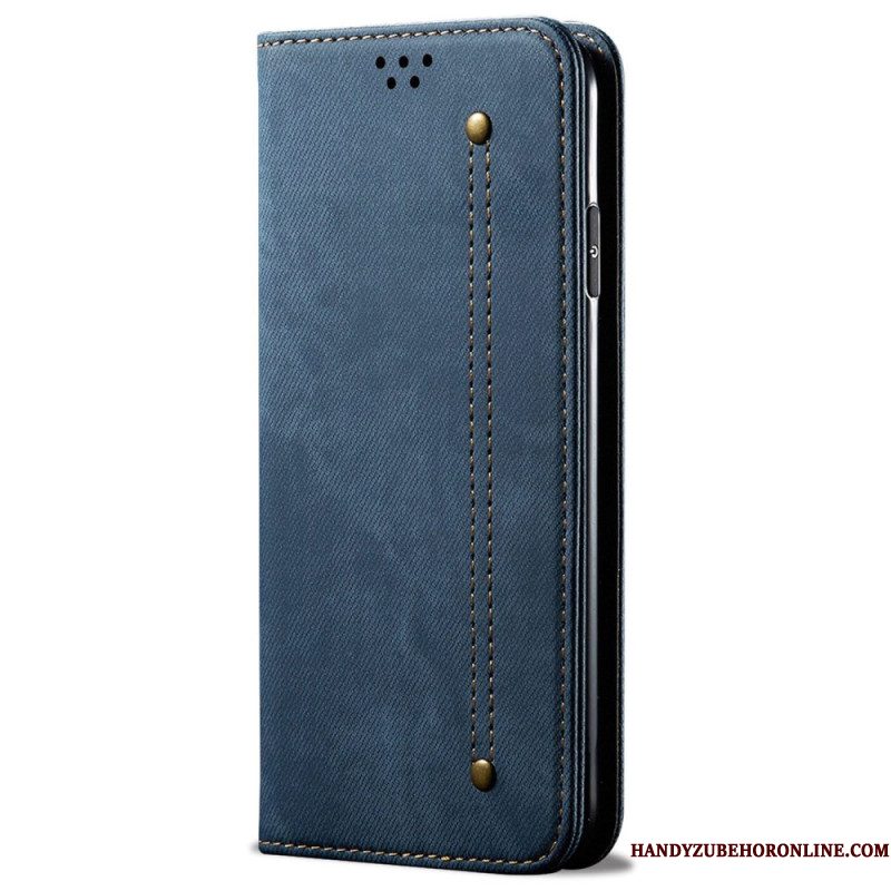 Folio-hoesje Samsung Galaxy S25 5g Telefoonhoesje Denimstof