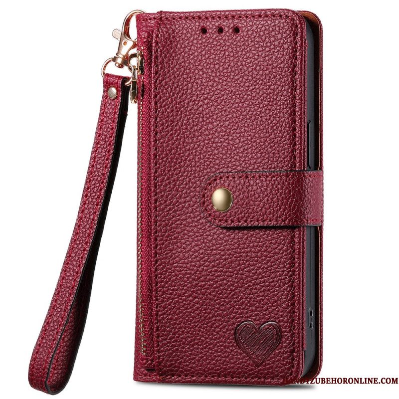 Folio-hoesje Samsung Galaxy S25 5g Telefoonhoesje Hartvormig Ontwerp Rfid-blokkering