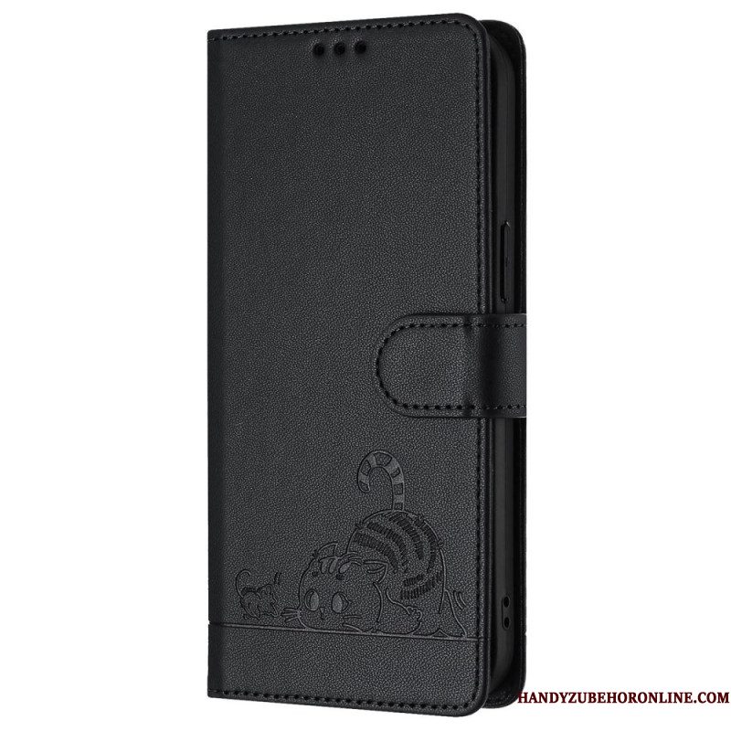 Folio-hoesje Samsung Galaxy S25 5g Telefoonhoesje Rfid-bescherming Kattenscène
