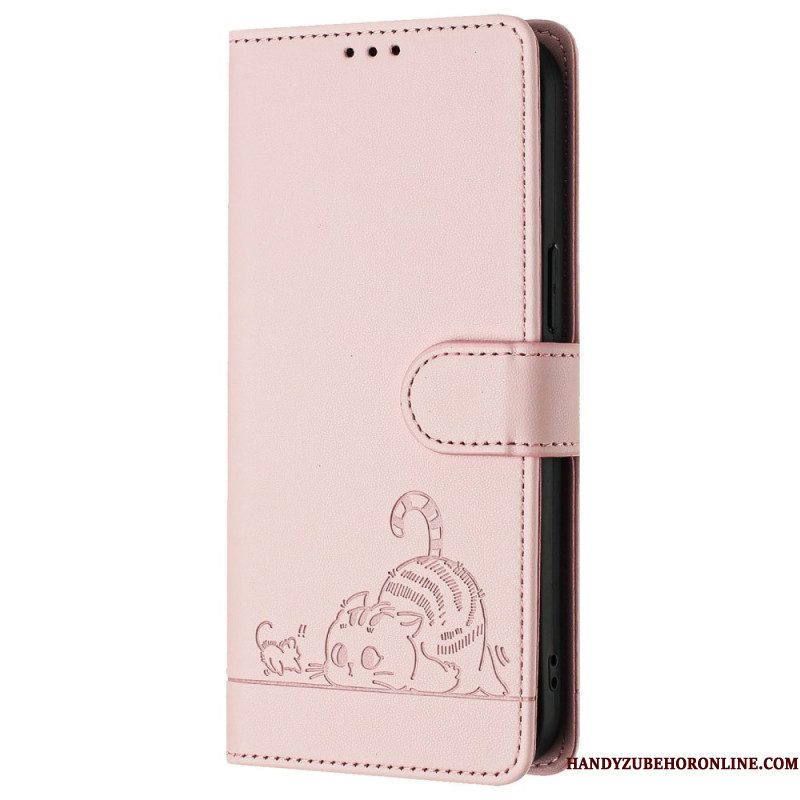 Folio-hoesje Samsung Galaxy S25 5g Telefoonhoesje Rfid-bescherming Kattenscène