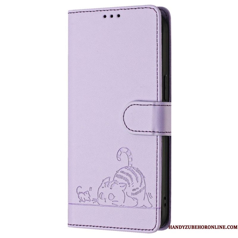 Folio-hoesje Samsung Galaxy S25 5g Telefoonhoesje Rfid-bescherming Kattenscène