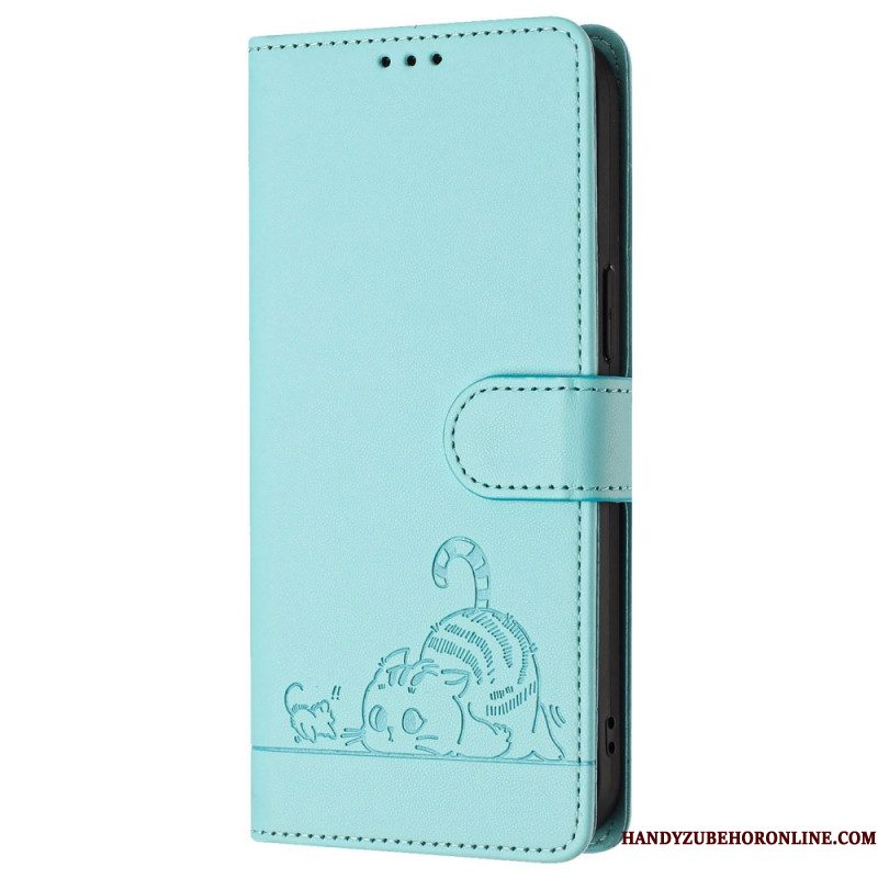 Folio-hoesje Samsung Galaxy S25 5g Telefoonhoesje Rfid-bescherming Kattenscène