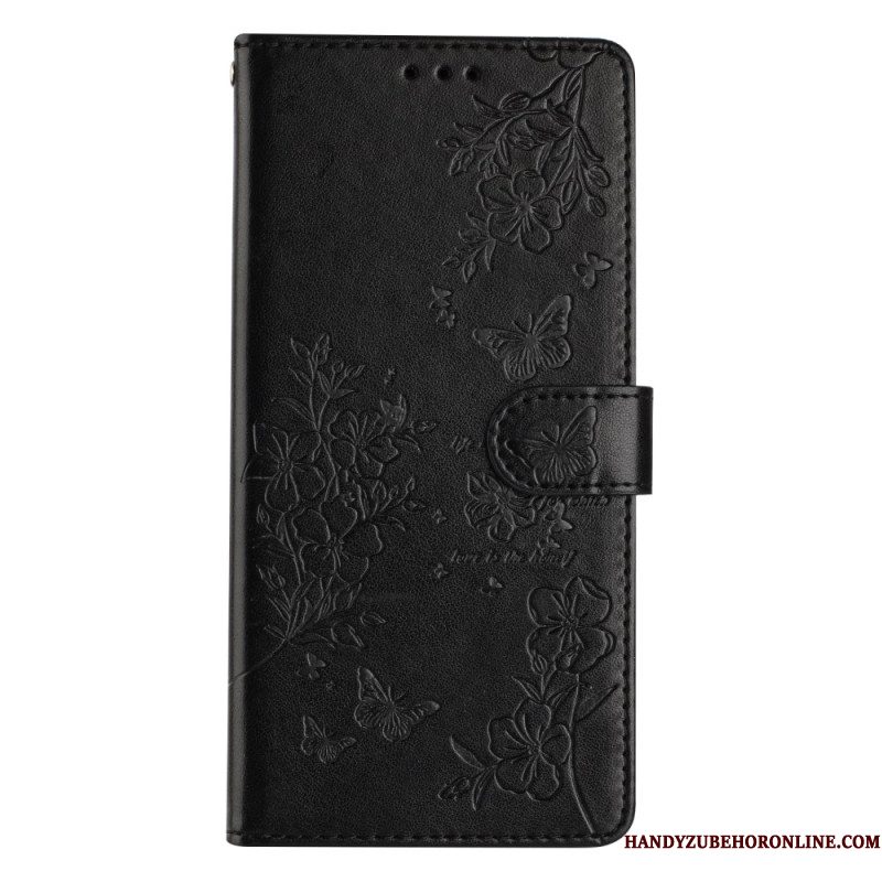 Folio-hoesje Samsung Galaxy S25 Fe Telefoonhoesje Sfeervolle Bloemenprint