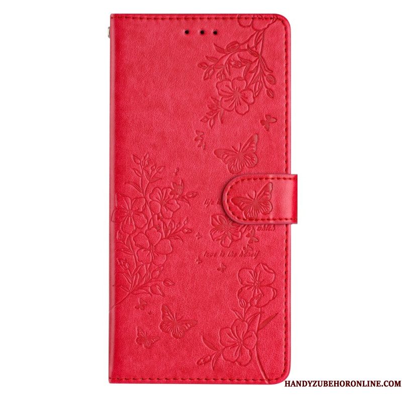 Folio-hoesje Samsung Galaxy S25 Fe Telefoonhoesje Sfeervolle Bloemenprint