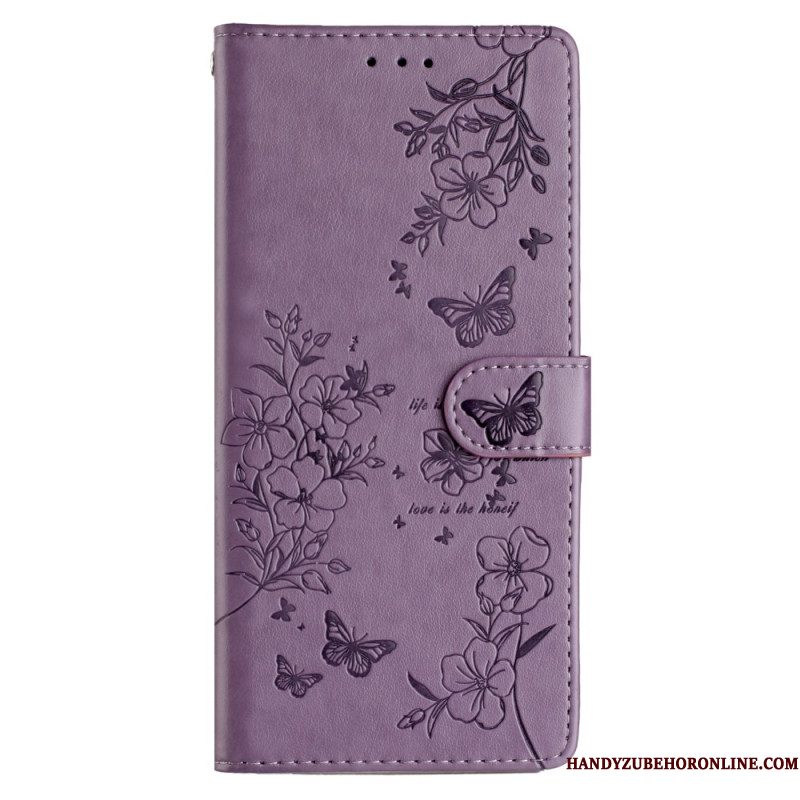 Folio-hoesje Samsung Galaxy S25 Fe Telefoonhoesje Sfeervolle Bloemenprint