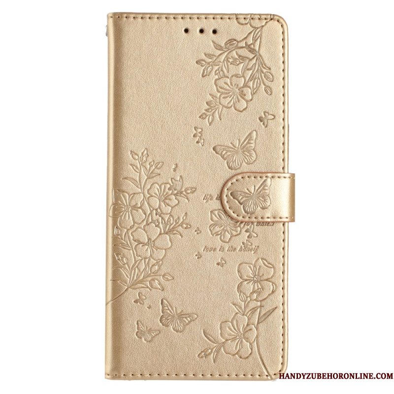 Folio-hoesje Samsung Galaxy S25 Fe Telefoonhoesje Sfeervolle Bloemenprint