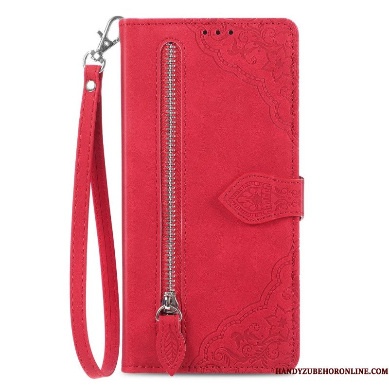 Folio-hoesje Samsung Galaxy S25 Plus 5g Suède-effect Veterband