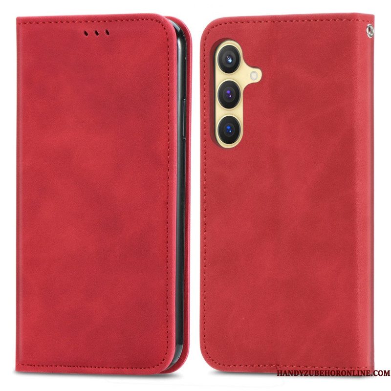 Folio-hoesje Samsung Galaxy S25 Plus 5g Suède-look