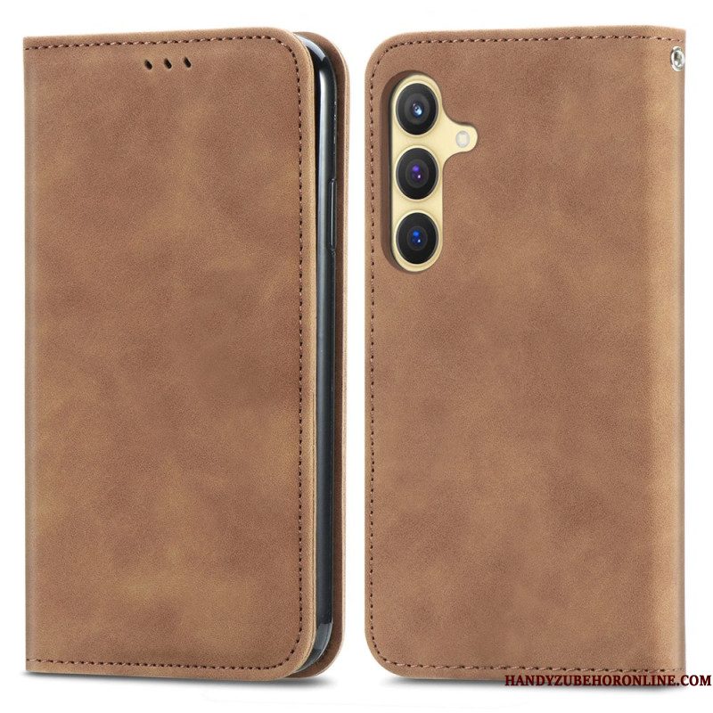 Folio-hoesje Samsung Galaxy S25 Plus 5g Suède-look