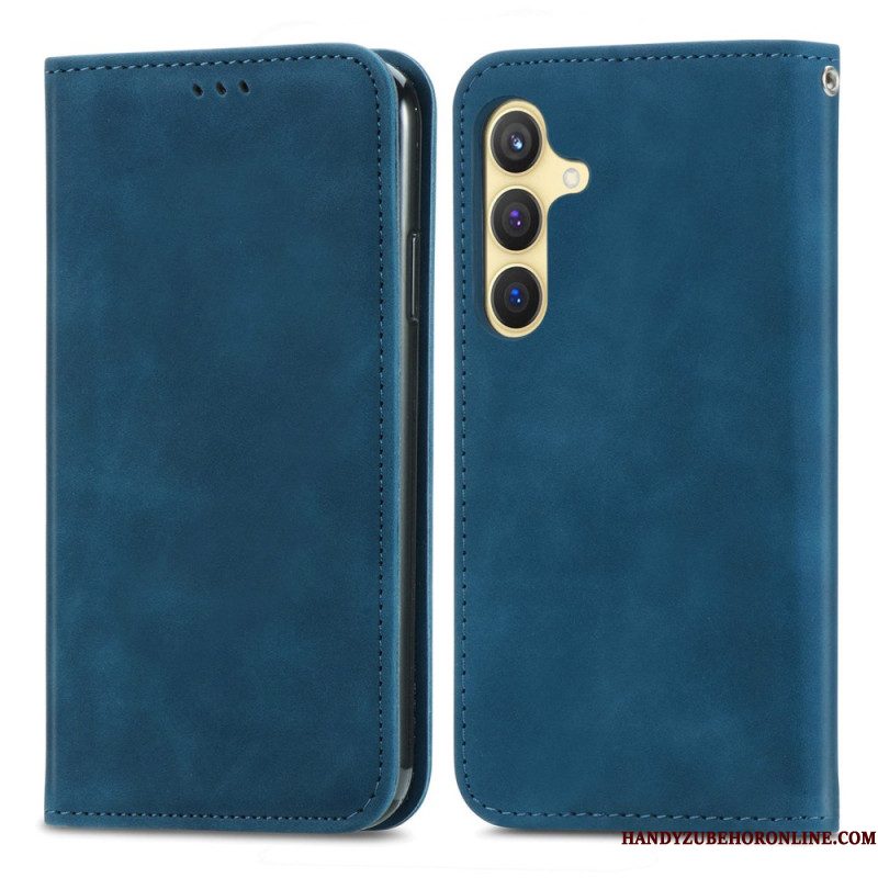 Folio-hoesje Samsung Galaxy S25 Plus 5g Suède-look