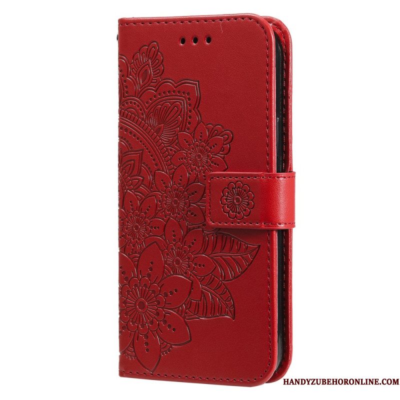 Folio-hoesje Samsung Galaxy S25 Plus 5g Telefoonhoesje Bloemendesign Met Bandje