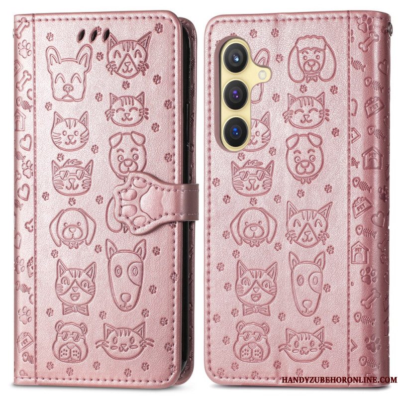 Folio-hoesje Samsung Galaxy S25 Plus 5g Telefoonhoesje Geanimeerde Dieren